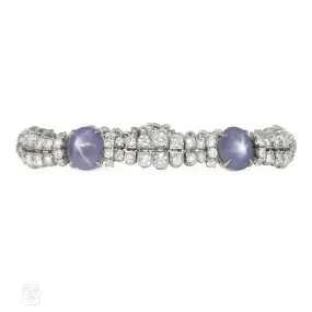 Oscar Heyman Art Deco star sapphire and diamond bracelet