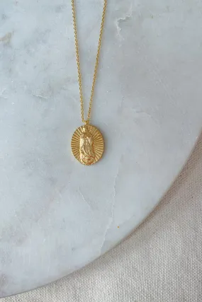 Oval Virgin Mary Medallion Necklace