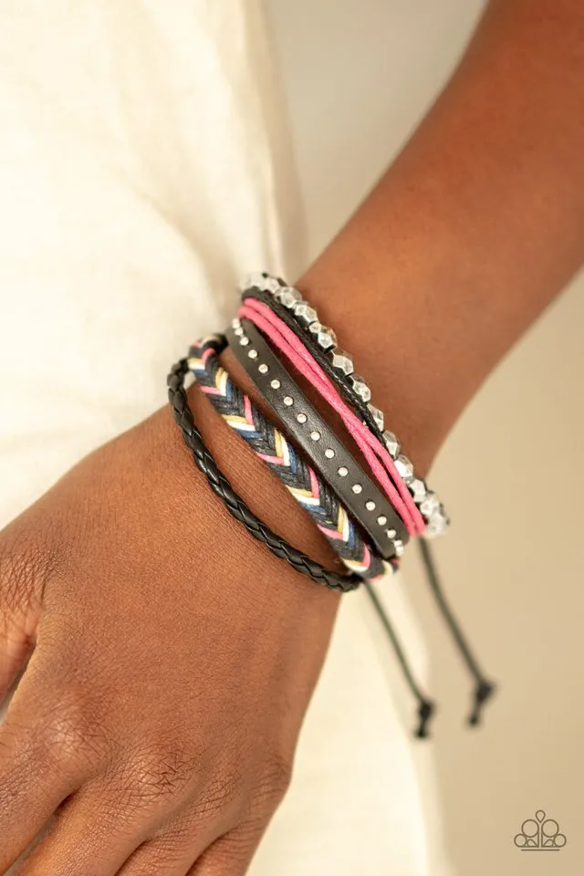 Paparazzi Bracelet ~ Wonderfully Wayfarer - Pink