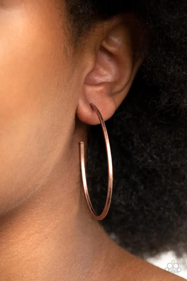 Paparazzi Earring ~ Cool Curves - Copper