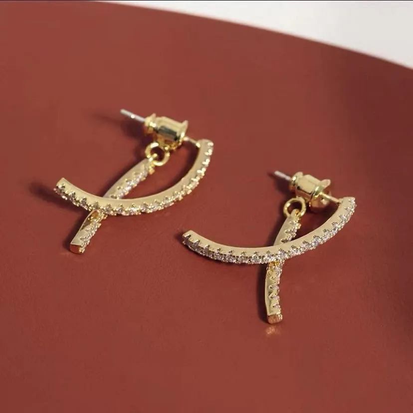 Pave Crossroads Front and Back Drop Earrings