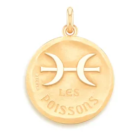 Pisces/Les Poissons 18k Symbol Medallion Charm