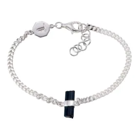 ROUGH GEM CHAIN BRACELET - BLACK TOURMALINE - SILVER