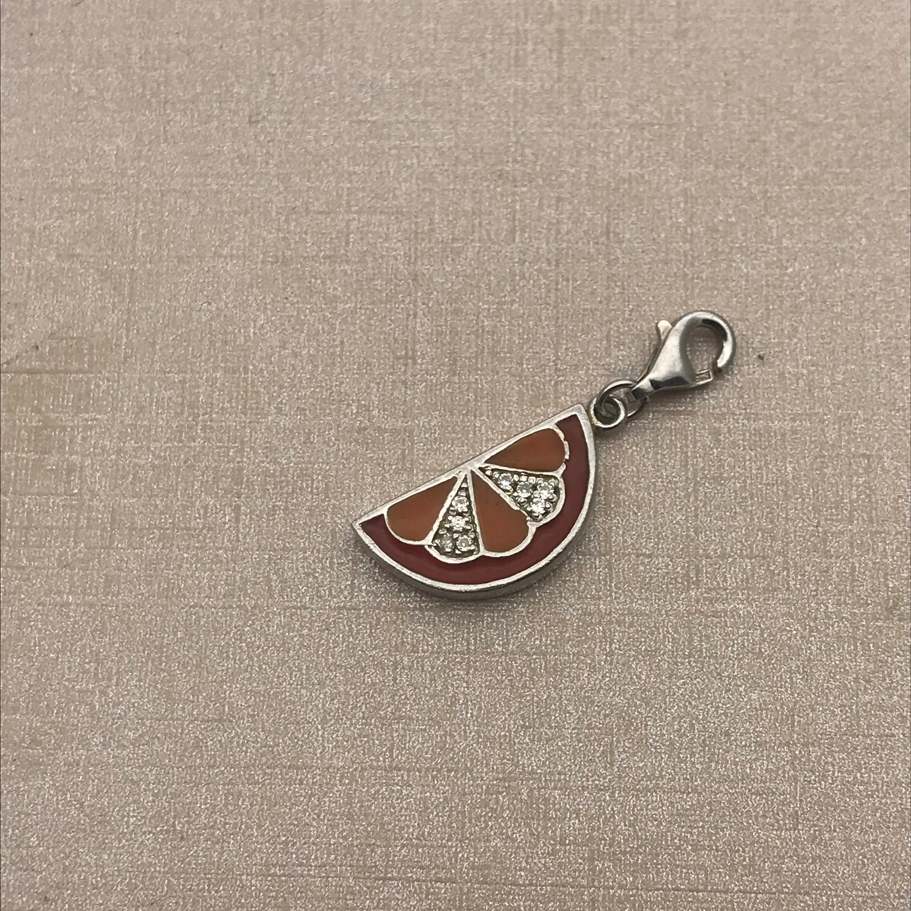 Sterling Silver Half Orange Charm