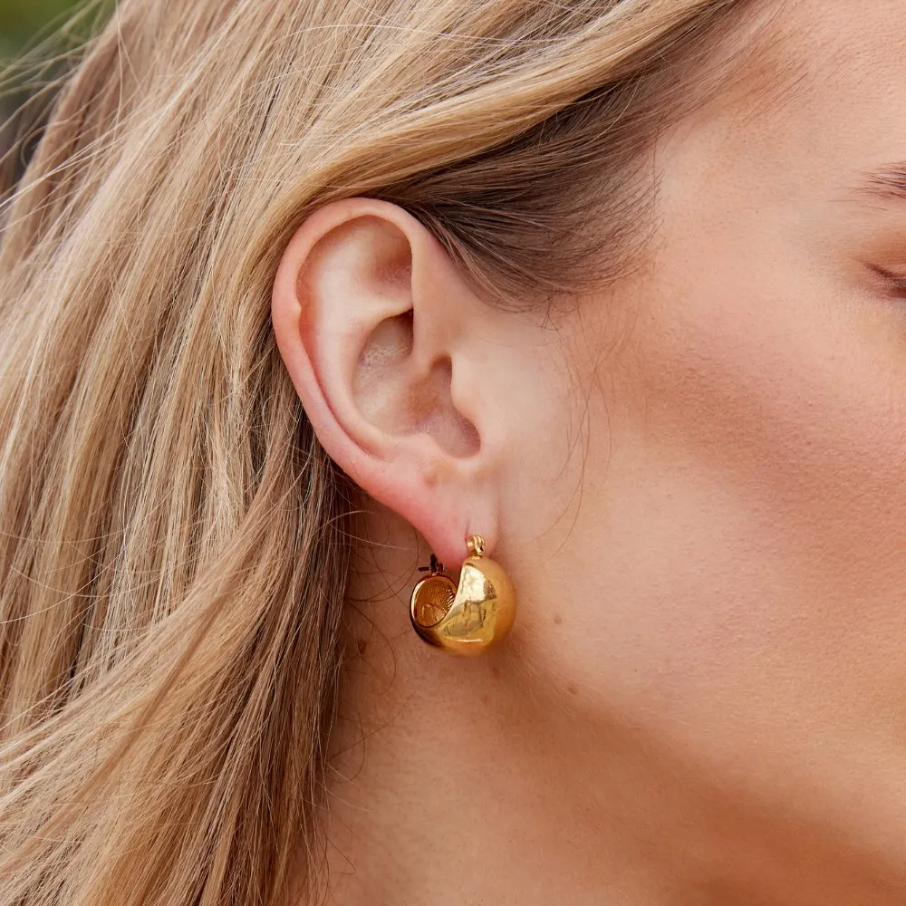 Tara Gold Chunky Hoop Earrings