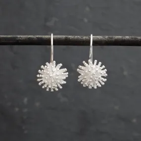 Textured Dandelion Drop Earrings