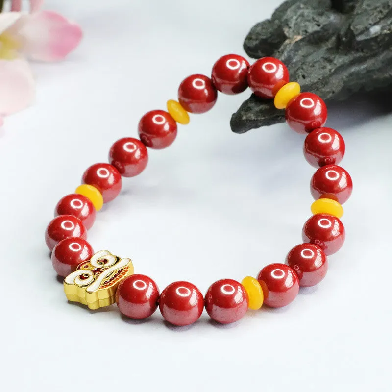 The Fortune's Favor Sterling Silver Bracelet with Cinnabar Stone