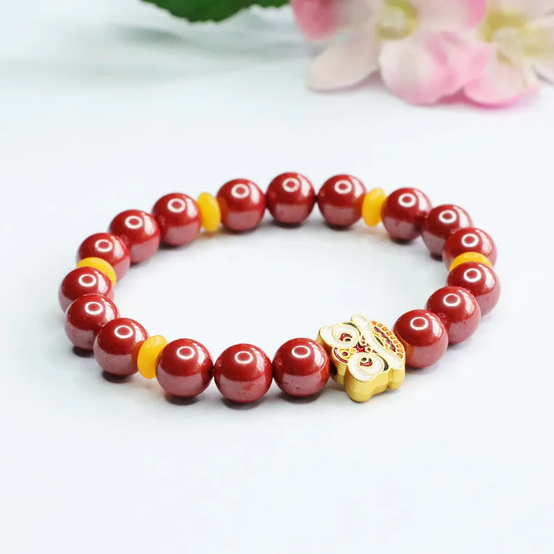 The Fortune's Favor Sterling Silver Bracelet with Cinnabar Stone