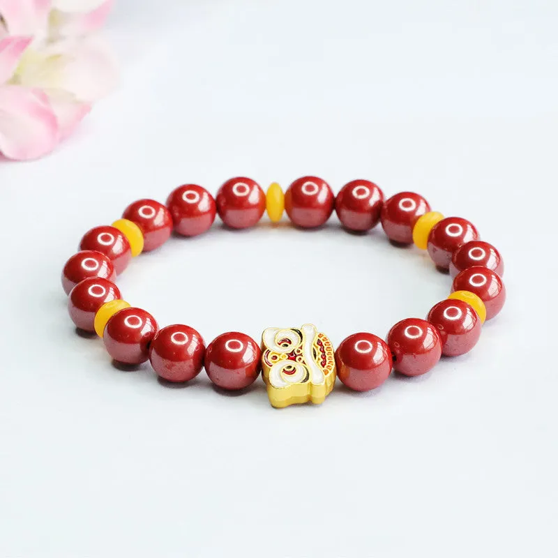 The Fortune's Favor Sterling Silver Bracelet with Cinnabar Stone