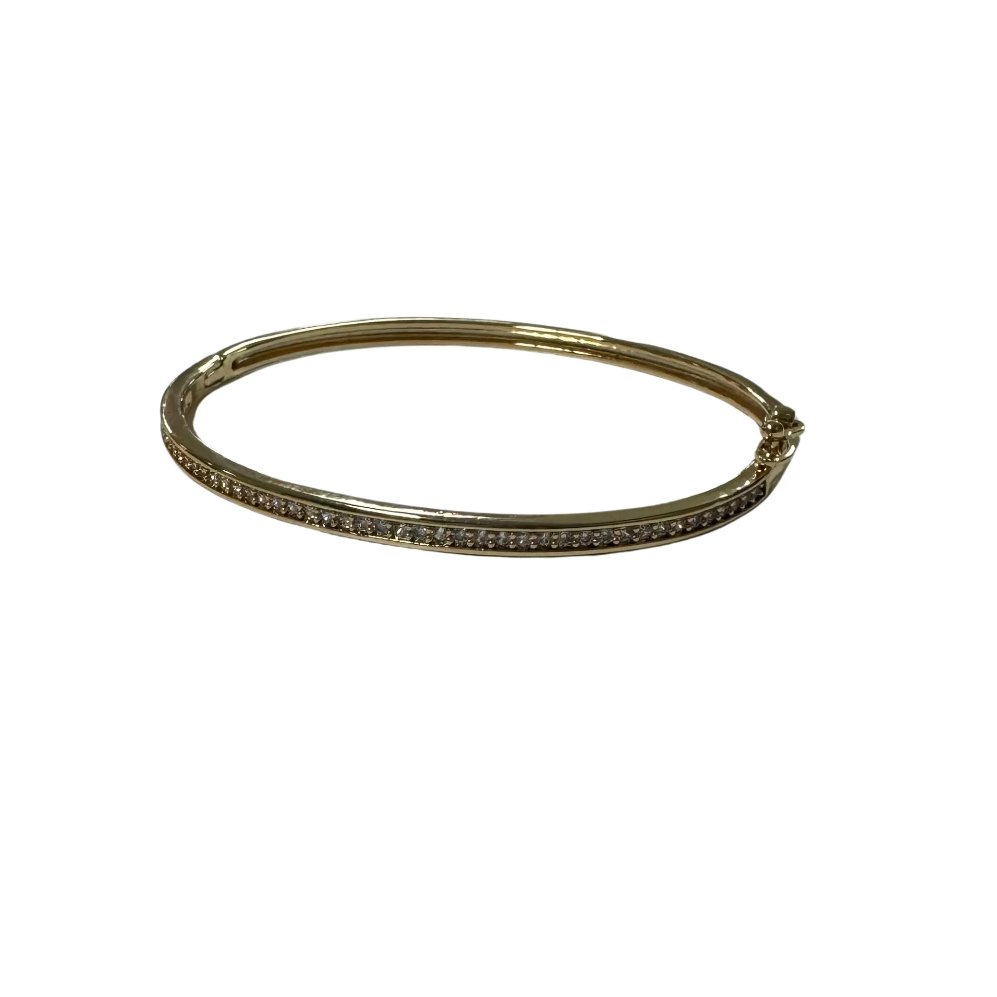 Thin Rhinestone Lined Bangle