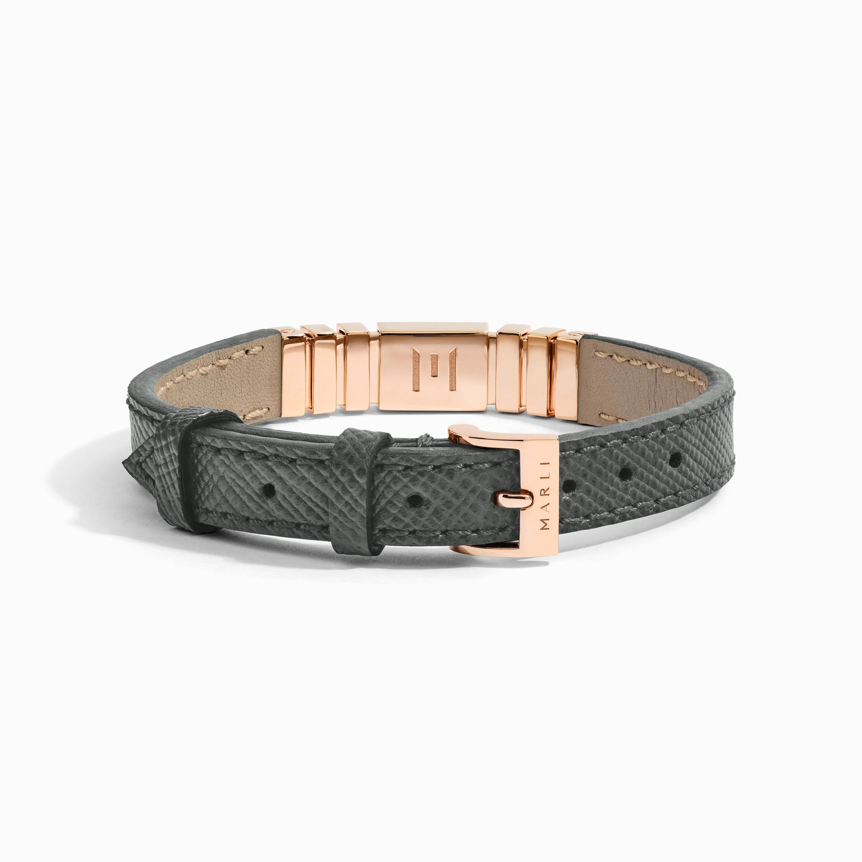 UNII Gold Leather Strap Bracelet