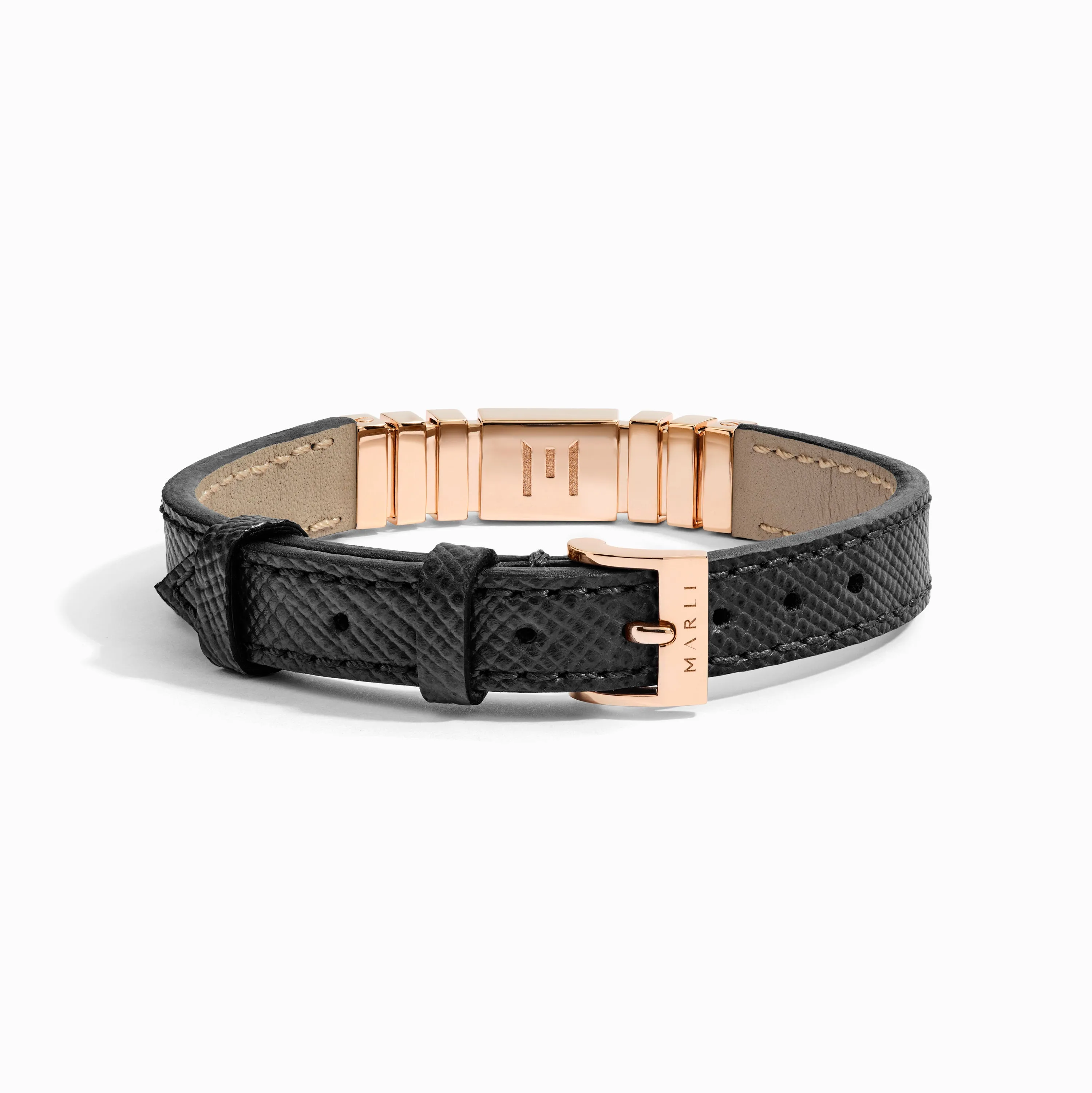 UNII Gold Leather Strap Bracelet