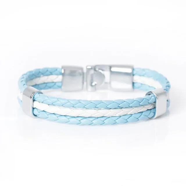 Unisex Argentina Flag Leather Bracelet