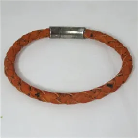 Vegan Orange Braided Cork Bracelet Unisex