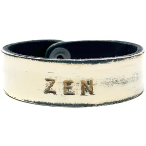 ZEN Stamped Bracelet - Off-White/Black